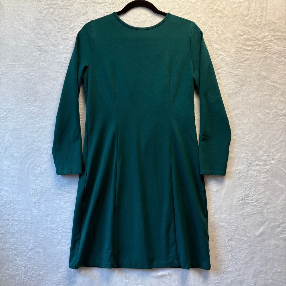 J. Crew Knit Dress Women Sz Medium Green‎ Long Sleeve Career Casual Minimalist